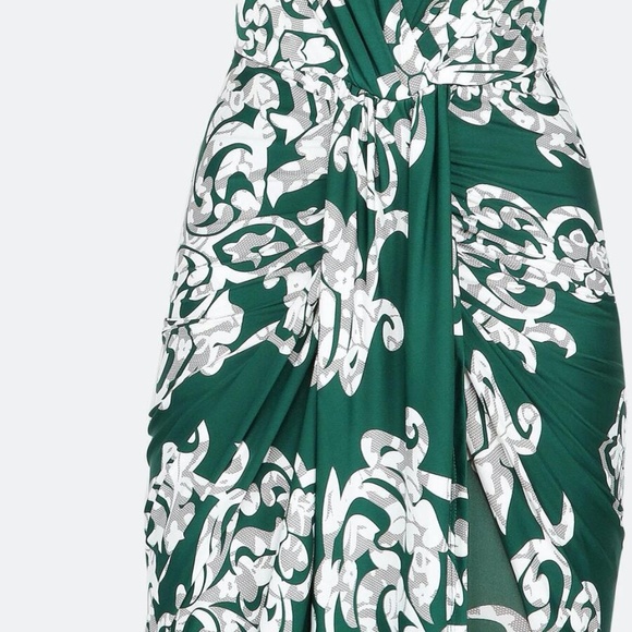 SHEIN - Green print - asymmetrical midi dress - Picture 5 of 5